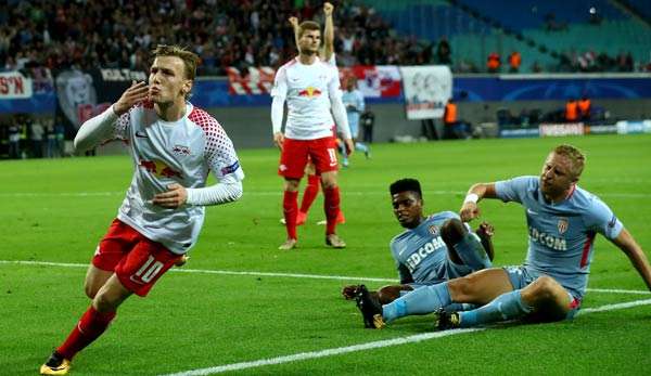 Emil Forsberg erzielte das erste Tor von RB Leipzig in der Champions League 