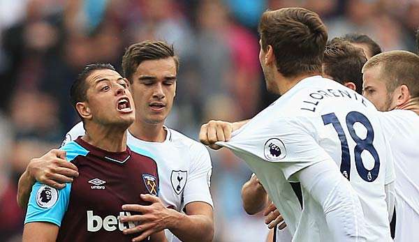 Beim Londoner Derby gerieten Chicharito und Fernando Llorente aneinander