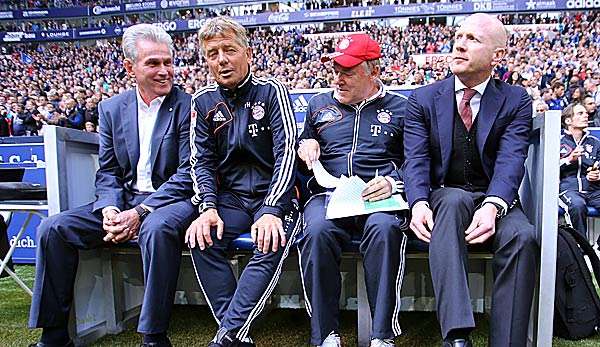 Heynckes und Herrmann bei einem Auswärtsspiel auf Schalke 2012