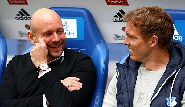 Alexander Rosen und Julian Nagelsmann auf der Trainerbank 