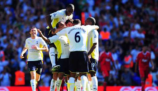 Die Spurs haben momentan allen Grund zu Jubeln - hier beim Auftaktsieg gegen Liverpool