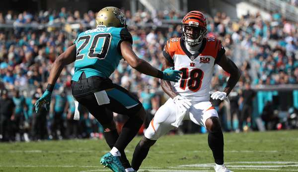 A.J. Green (r.) und Jags-Cornerback Jalen Ramsey 