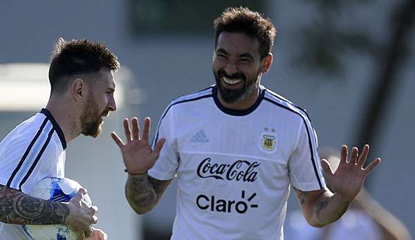 Ezquiel Lavezzi im Training der argentinischen Nationalmannschaft