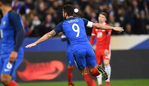 Olivier Giroud trifft für Frankreich gegen Wales