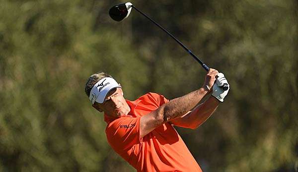 Luke Donald beim Abschlag eines Golfturniers