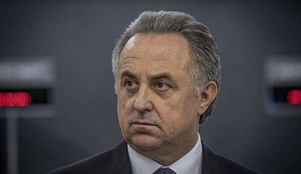 Witali Mutko auf einer Pressekonferenz bezüglich der Olympischen Spiele 2018