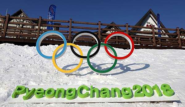 Die olympischen Ringe für die Winterspiele 2018
