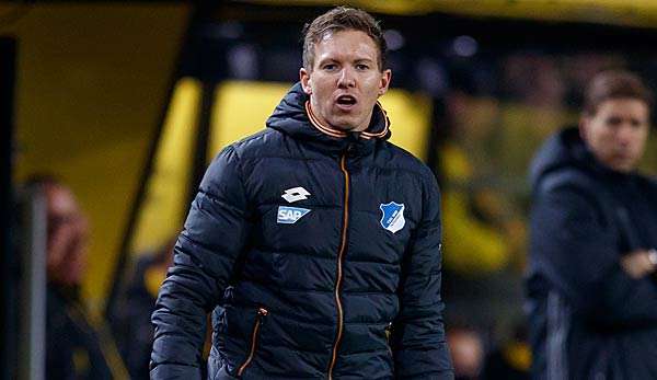 Julian Nagelsmann an der Seitenlinie der TSG Hoffenheim