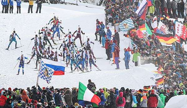 Ein Biathlon Wettkampf der IBU