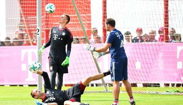 Leo Weinkauf (oben) hier im Training des FC Bayern München mit Tom Starke.