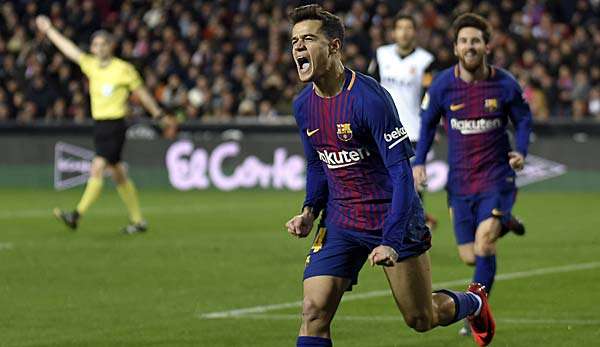 Philippe Coutinho erzielte beim 2:0 Sieg sein erstes Tor für Barca.