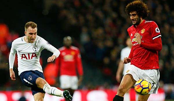 Marouane Fellaini im Zweikampf im Spiel gegen Tottenham Hotspur