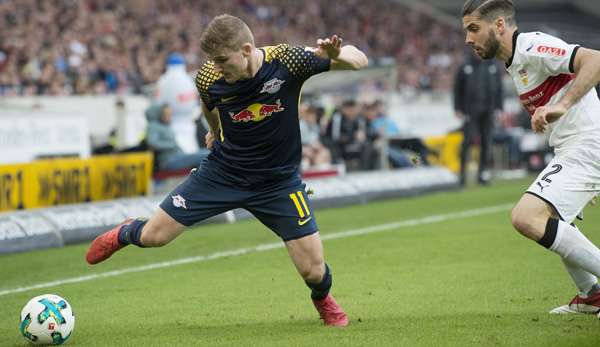 Timo Werner (l.) gelang gegen den VfB Stuttgart am 26. Spieltag nicht viel.