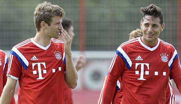 Claudio Pizarro und tHmas Müller hoffen auf schnelle Beine ihres Pferdes Don Jupp.