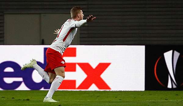 Timo Werner brachte RB Leipzig in der Nachspielzeit der ersten Halbzeit in Führung.