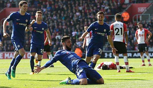 Olivier Giroud traf in der Liga bereits für Chelsea gegen Southampton.