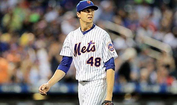 Jacob deGrom musste das Spiel gegen die Braves vorzeitig verlassen.