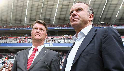 Louis van Gaal (l.) und Karl-Heinz Rummenigge in der Münchner Allianz Arena