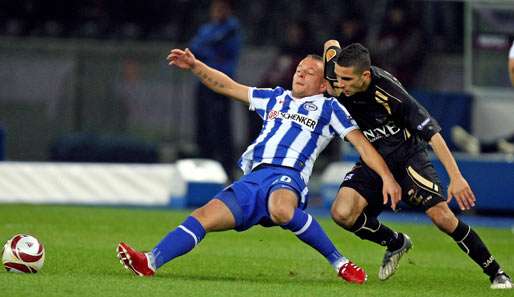 Ein Punkt aus drei Spielen: Patrick Ebert (l.) von Hertha BSC