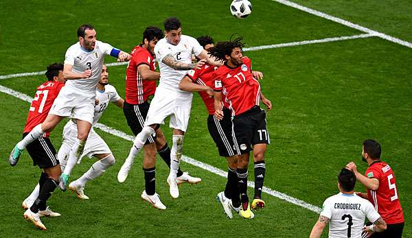 Jose Gimenez erzielte das Siegtor für Uruguay gegen Ägypten.