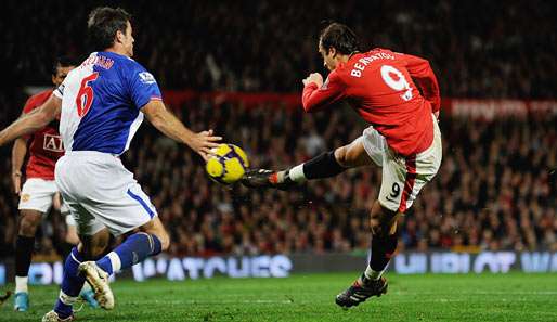 Der Ex-Leverkusener Dimitar Berbatov knackte Blackburns Defensive in der 55. Minute