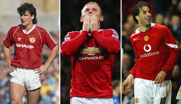 Mark Hughes, Wayne Rooney und Ruud van Nistelrooy: Sie alle trugen das Trikot mit der Nummer 10 bei Manchester United.