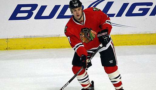 Brent Seabrook von den Chigaco Blackhawks entschied die Partie gegen die Sharks