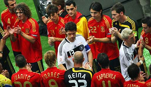 Im Finale der EM 2008 musste sich Deutschland Spanien mit 0:1 geschlagen geben