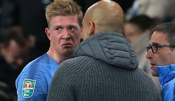 Kevin De Bruyne musste gegen Fulham aufgrund einer Knieverletzung ausgewechselt werden.