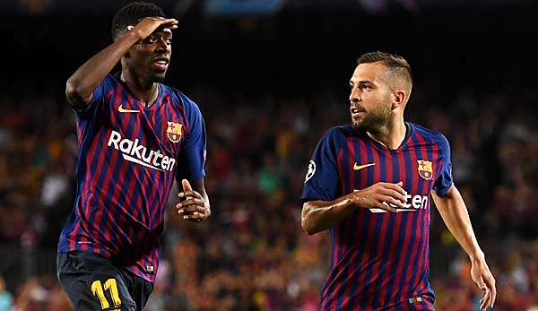 Spielen seit 2017 gemeinsam für den FC Barcelona: Ousmane Dembele (links) und Jordi Alba (rechts).