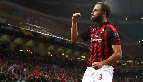 In der Hinrunde 2018/19 spielte Higuain noch leihweise für den AC Milan.