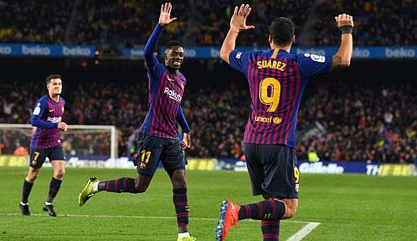 Luis Suarez hat seinen Teamkollegen Ousmane Dembele in höchsten Tönenn gelobt und gesagt er könne einer der besten der Welt werden. 