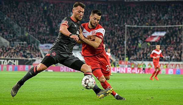 Fortuna Düsseldorf hat die Partie gegen den 1. FC Nürnberg gedreht.