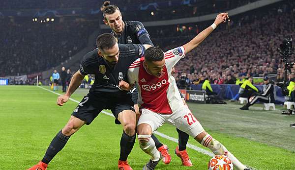 Daniel Carvajal und Gareth Bale im Zweikampf mit Hakim Ziyech.