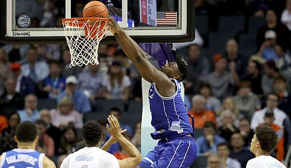 Zion Williamson verbuchte gegen North Carolina ein Double-Double.