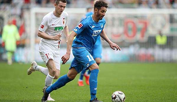 Ishak Belfodil (re.) erzielte am vergangenen 28. Spieltag seinen ersten Hattrick im Trikot der TSG Hoffenheim. Entscheidet der TSG-Angreifer das heutige Heimspiel wieder im Alleingang?