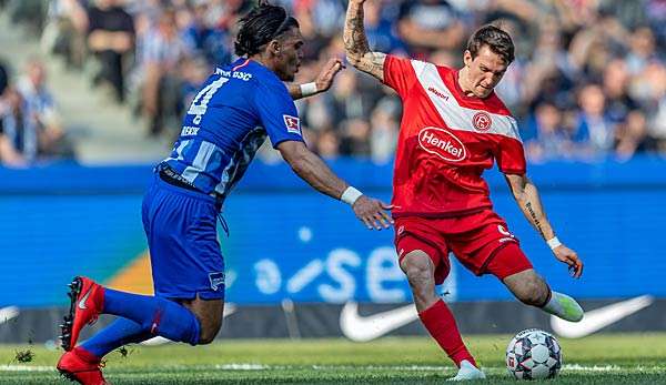 Matchwinner und Doppeltorschütze - Fortuna-Stürmer Benito Raman (re.) sicherte den Düsseldorfern in Berlin den "Dreier".