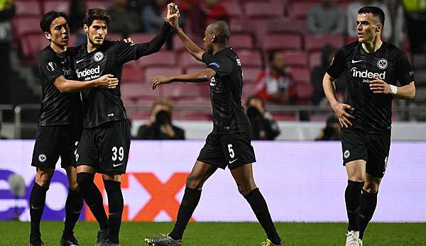 Goncalo Paciencia traf im Hinspiel zum 2:4 für die Eintracht.