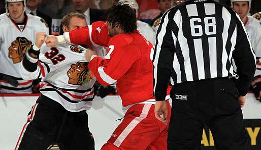 Das Publikum in der Joe Louis Arena tobte bei der Prügelei zwischen Kris Versteeg und Patrick Eaves