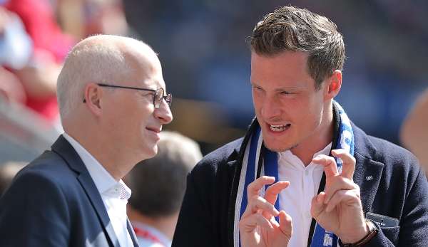 Marcell Jansen (r.) ist seit Januar 2019 der Präsident des HSV.
