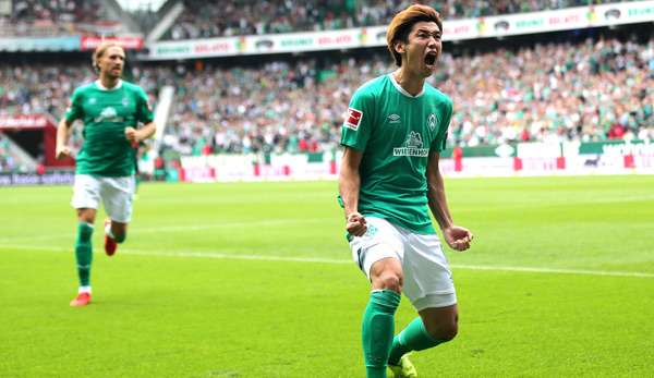 Yuya Osako erzielte für Werder Bremen zwei Tore gegen den FC Augsburg.