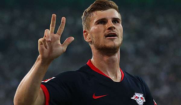 Timo Werner erzielte gegen Borussia Mönchengladbach drei Tore - es war sein erster Dreierpack als Profi.