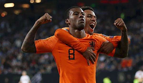 Georginio Wijnaldum will mit der Niederlande gegen Estland den nächsten Sieg bei der EM-Quali holen.