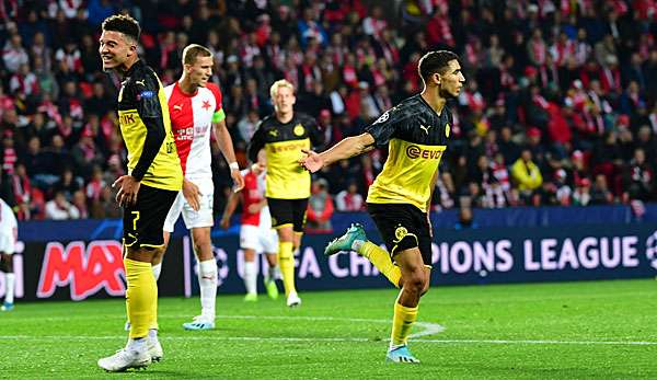 Achraf Hakimi traf doppelt gegen Slavia Prag.