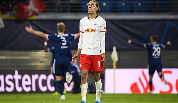 Verzweifelt: RB Leipzig und Yussuf Poulsen mussten gegen Olympique Lyon trotz vieler Chancen eine bittere Pleite in der Champions League hinnehmen.