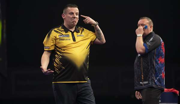 Dave Chisnall hat gegen Michael van Gerwen noch nie gewonnen. Klappt es im Finale des World Grand Prix?