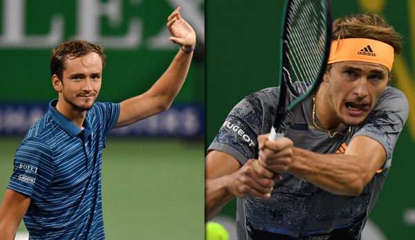 Im fünften Duell gewinnt Daniil Medvedev (l.) erstmals gegen Alexander Zverev.