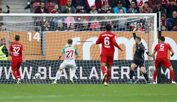 Augsburg Finnbogason trifft in der Nachspielzeit für Augsburg gegen den FC Bayern. 