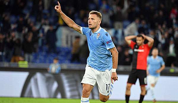 Ciro Immobile schoss Lazio Rom gegen Stade Rennes zum Sieg.