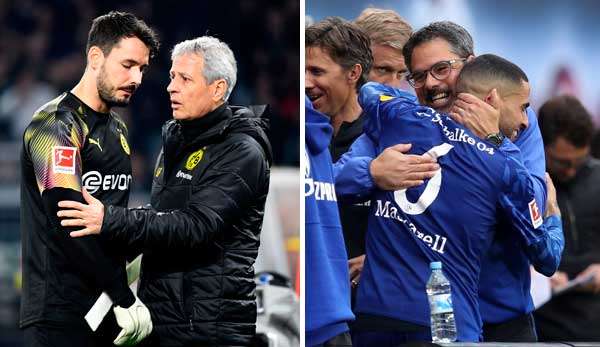 Verkehrte Welt vor dem Revierderby: Lucien Favre und der BVB im Tief - David Wagner mit S04 obenauf.